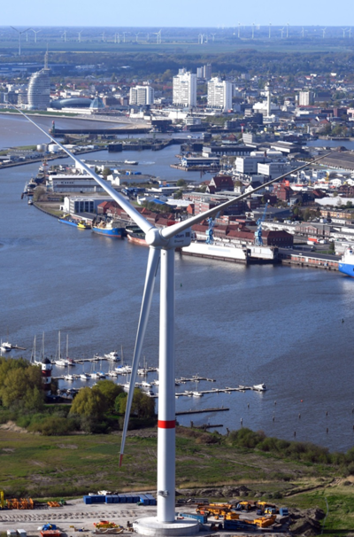 Auf der Luneplate sollen Unternehmen mit Erneuerbaren versorgt werden | © Windenergieanlage in Bremerhaven Auf der Luneplate sollen Unternehmen mit Erneuerbaren versorgt werden | © Windenergieanlage in Bremerhaven