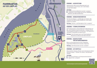 Der Natur auf der Spur: Fahrradtag auf der Luneplate | © Bremenports 