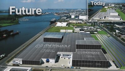 Mit CO2-freien Fliesen in die Zukunft | © Visualisierung Werk mit Photovoltaik-Zellen Mit CO2-freien Fliesen in die Zukunft | © Visualisierung Werk mit Photovoltaik-Zellen
